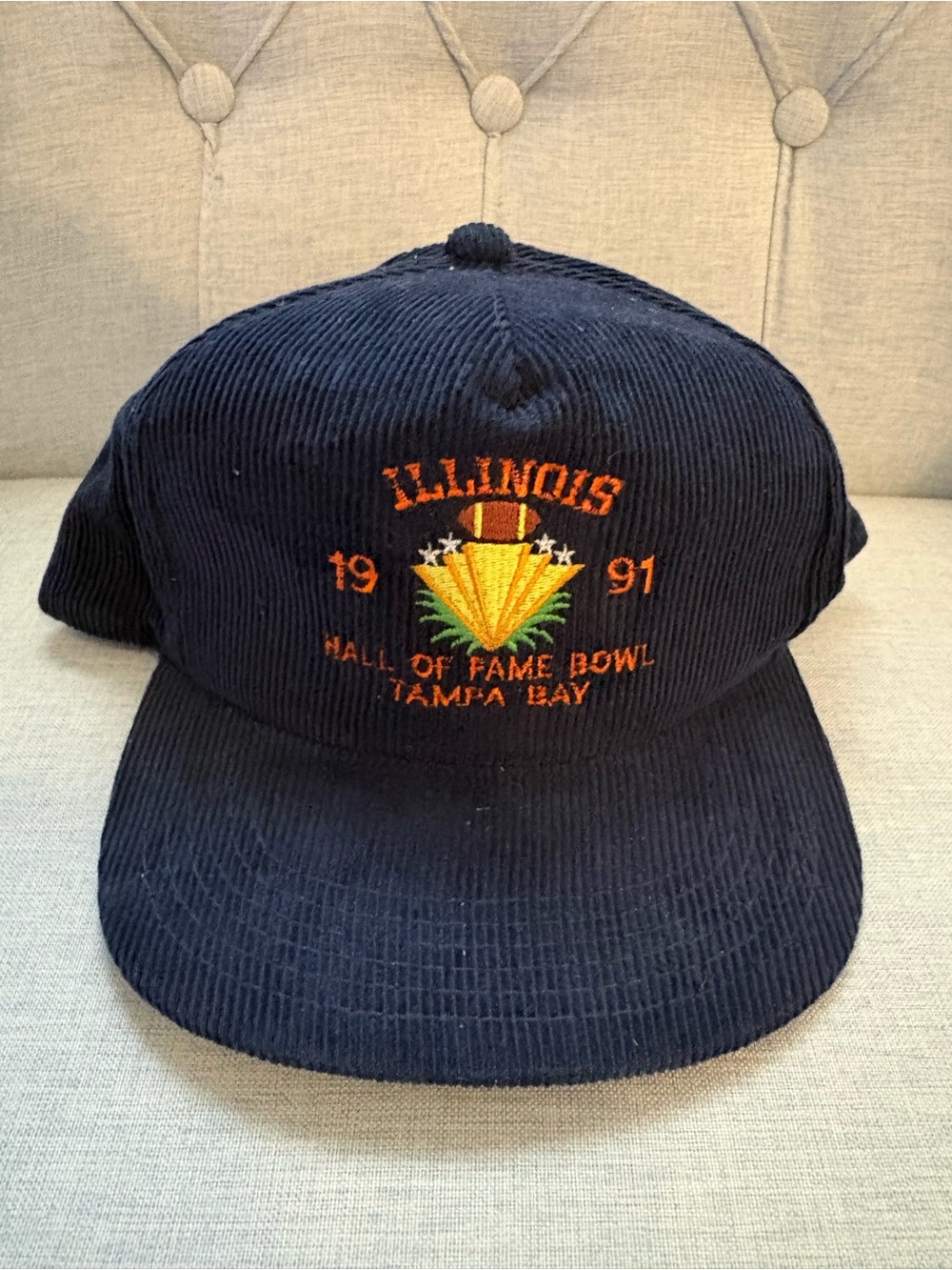 NCAA Navy Corduroy Fighting Illini 1991 Hall of Fame Bowl Hat